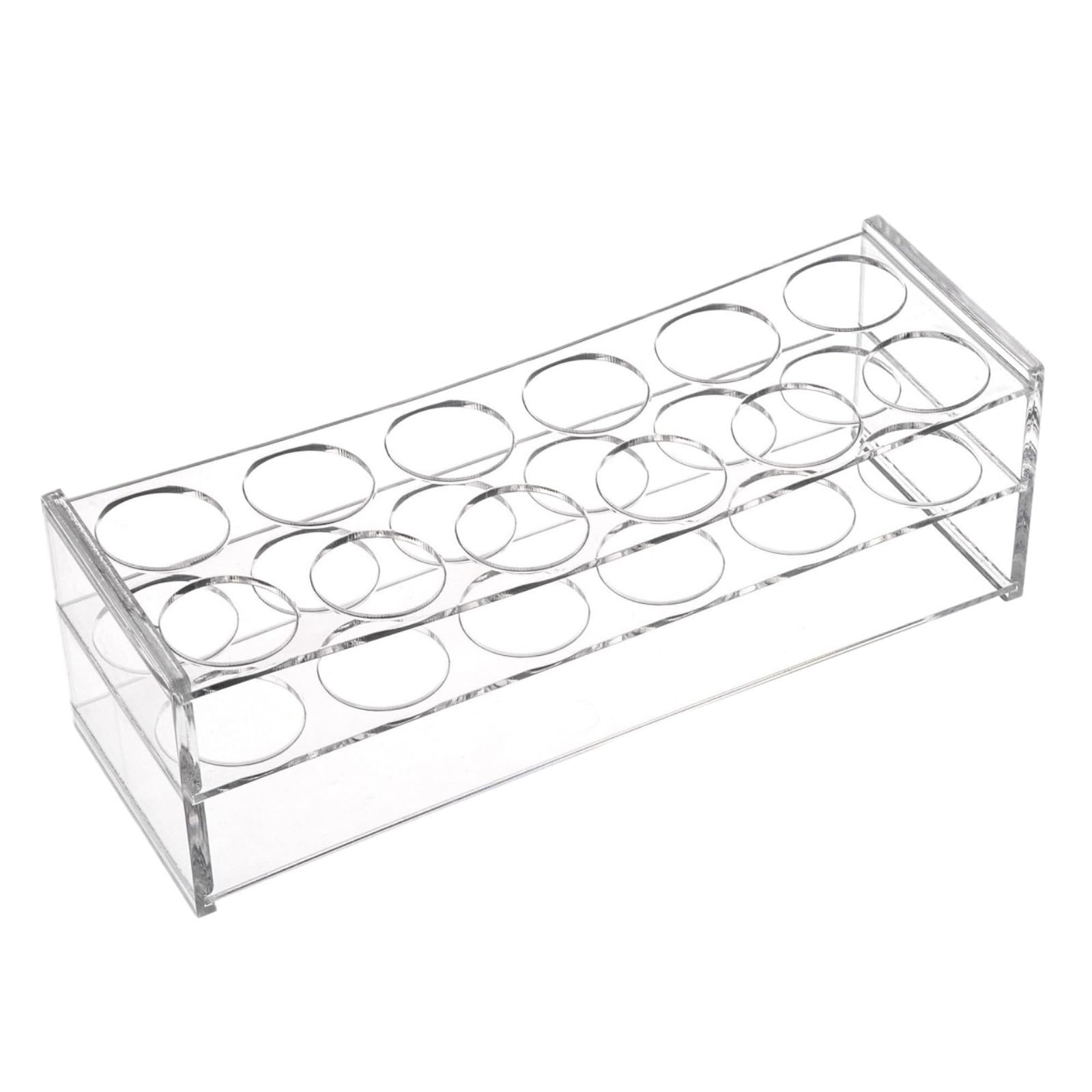 Estante de tubo de prueba de acrílico, Gradilla for tubos de ensayo, 12 pocillos, acrílico transparente, 23x7,5x7,5cm, for experimentos laboratorio 50ml