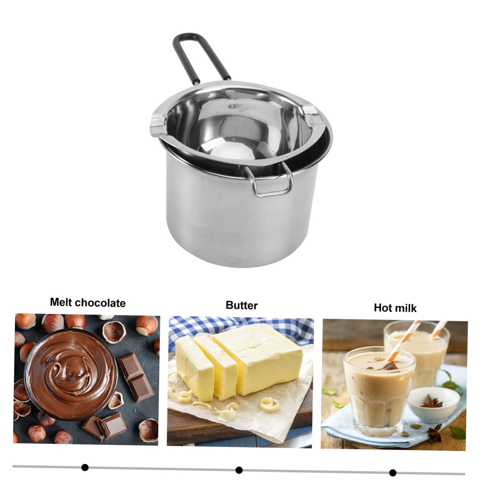Cabilock Stainless Steel Melting Pot Set Chocolate Melting Machine Double Boiler Pot for Butter Baking Utensil 14cm