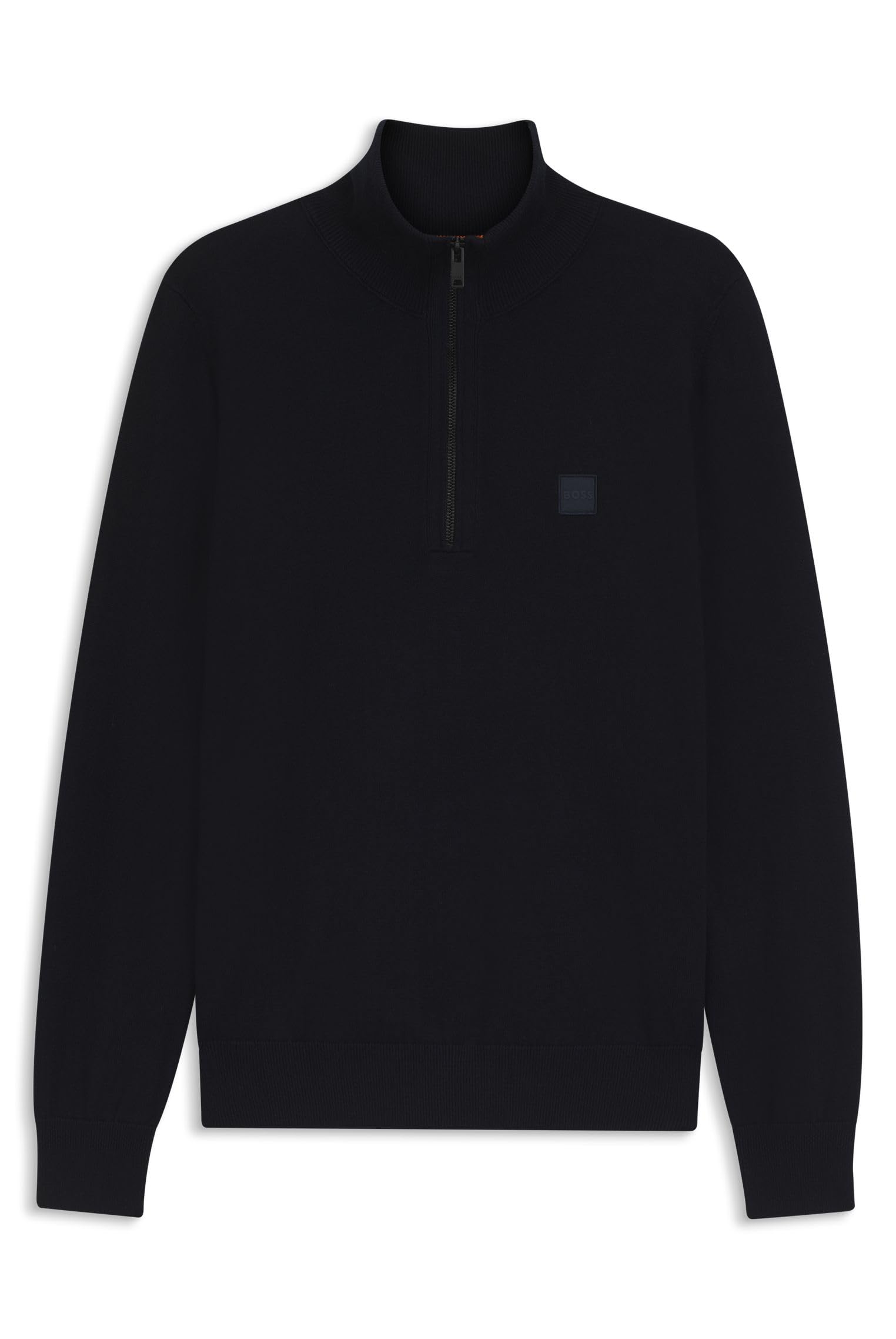 Hugo Boss Men's Navy Boss Kanobix Quarter Zip Knitted Sweater  40 Large
