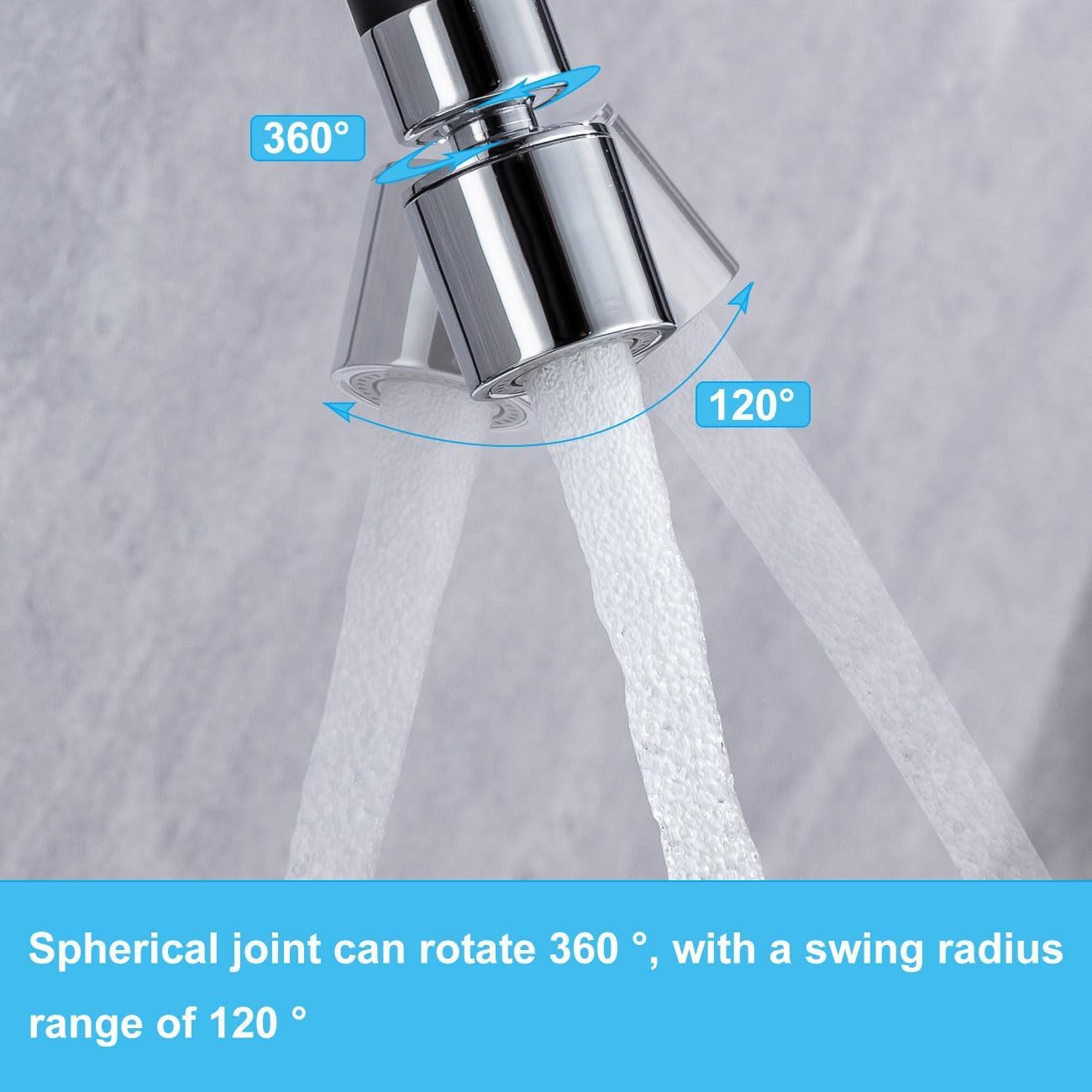 ONECE Aeratore Girevole a 360° per Rubinetto con 2 Modalità, con Adattatori per Filettatura Interna M22 e M24, Aeratori Esteso con Filtro Antispruzzo per Rubinetti da Cucina e da Bagno, Cromata