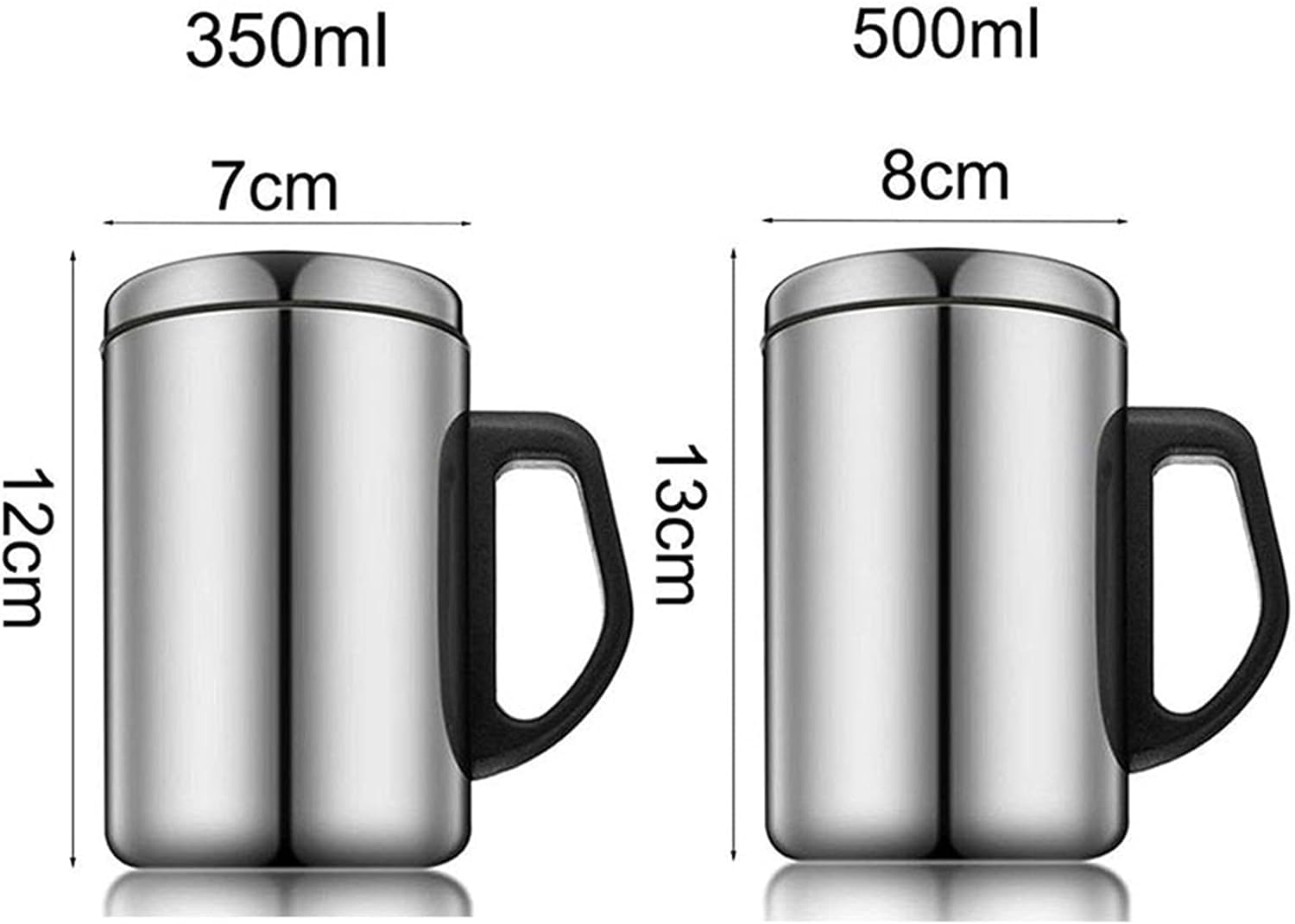Dzbanek termiczny do kawy, 350/500 ml, kubek termiczny ze stali nierdzewnej, przenośny termos próżniowy, termos do kawy, butelki na wodę (pojemność: 350 ml) (500 ml)(500ml)