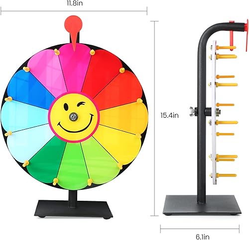 Miniatura 2 de Rueda de premio de color de 12 pulgadas, juego de la fortuna de 12 ranuras, actividades de vacaciones, fiesta, aula o educación en el hogar, patrón