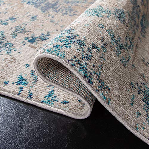 SAFAVIEH Madison Collection Area Rug - 9' x 12', Blue & Grey, Modern Boho Abstract Design, Non-Shedding & Easy Care, Ideal for High Traffic Areas in Living Room, Bedroom (MAD440M) - Image 6