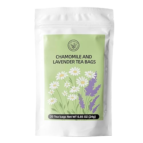 Miniatura 1 de HANFANGLING Té de hierbas de manzanilla y lavanda para aliviar el estrés, ayuda al sueño, saborea el aroma floral, 20 bolsas de té de 0.85 onzas