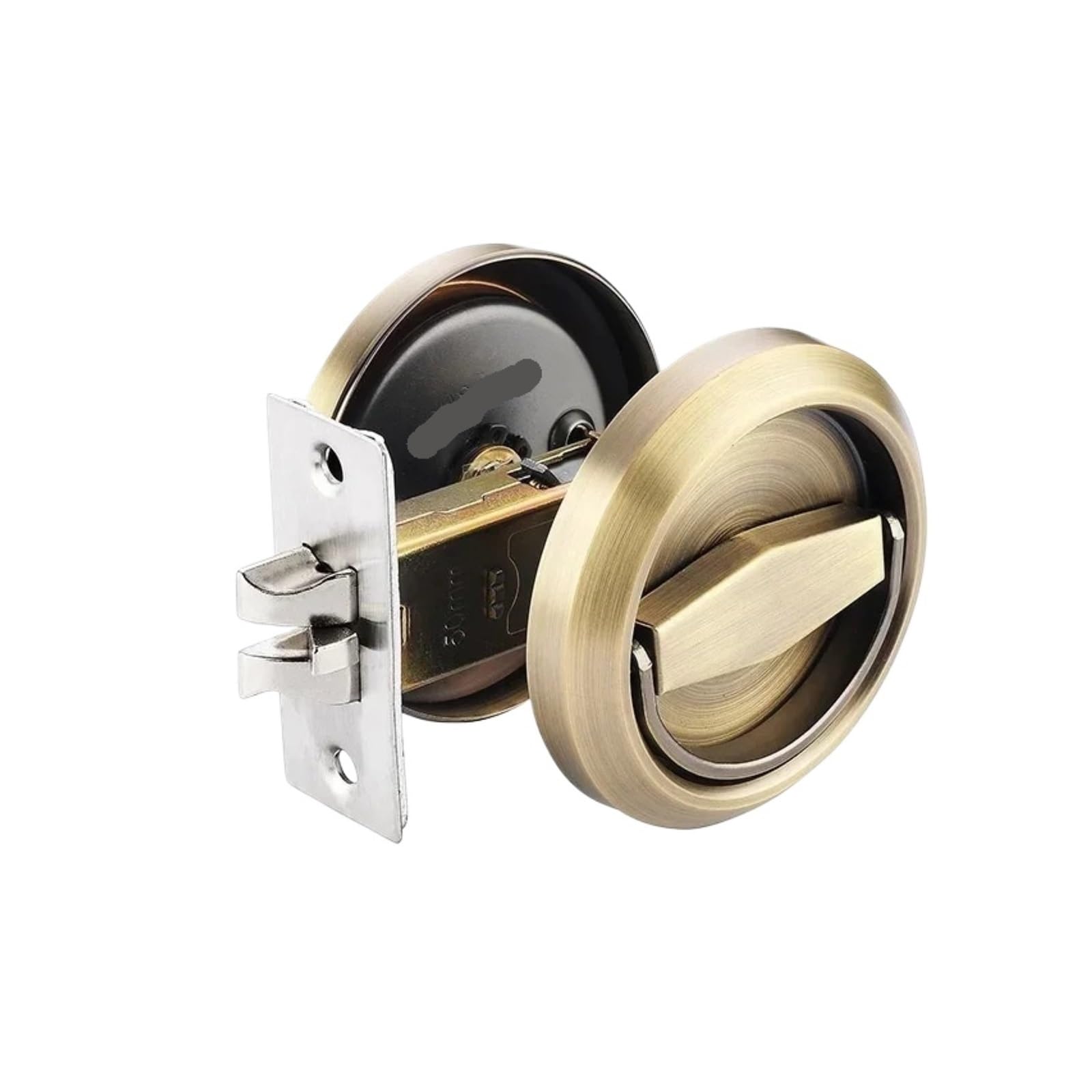 Round Recessed Door Lock Stainless Steel Embedded Invisible Door Lock
