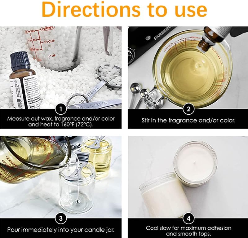 Miniatura 5 de Cera de abejas blancas, bolsa de 17.64 oz1.1 libras, pastillas de cera blanca, suministros de fabricación de velas de soja de primera calidad para