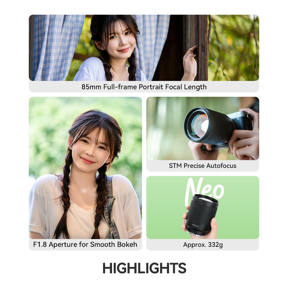 TTARTISAN AF 85mm F1.8 Neo Objectif Plein Format Auto-Focus pour Portrait (pour Sony E)