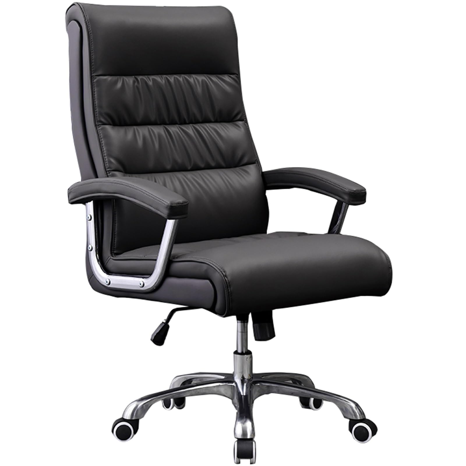 METTEOR Leather Office Chair Adjustable Swivel Desk Chair 120° Recline Cuter Chair for Home Office t & Sle in Black (Black One Size)