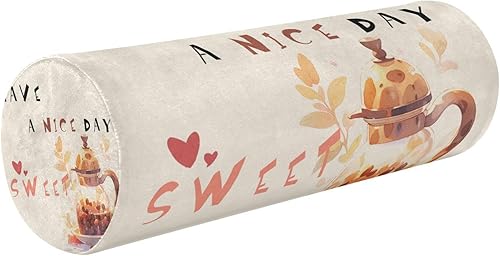 Miniatura 1 de Yuiboo Have A Good Day Coffee Pot Bolster Pillow Headboard Neck Roll Pillow Cover Decorative Round Pillow Covers Cylinder Decorative Pillow Covers