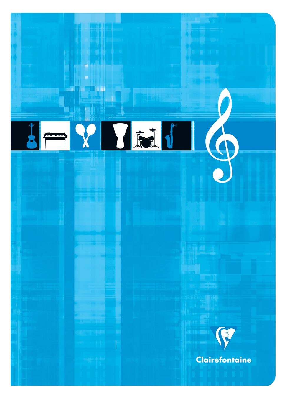 Clairefontaine 3114C Zeszyt zszywany do muzyki – Format: A4 21x29,7 cm – 48 stron – 10 pięciolinii z liniami – Papier biały 90 g – Okładka kartonowa powlekana – Kolor losowy