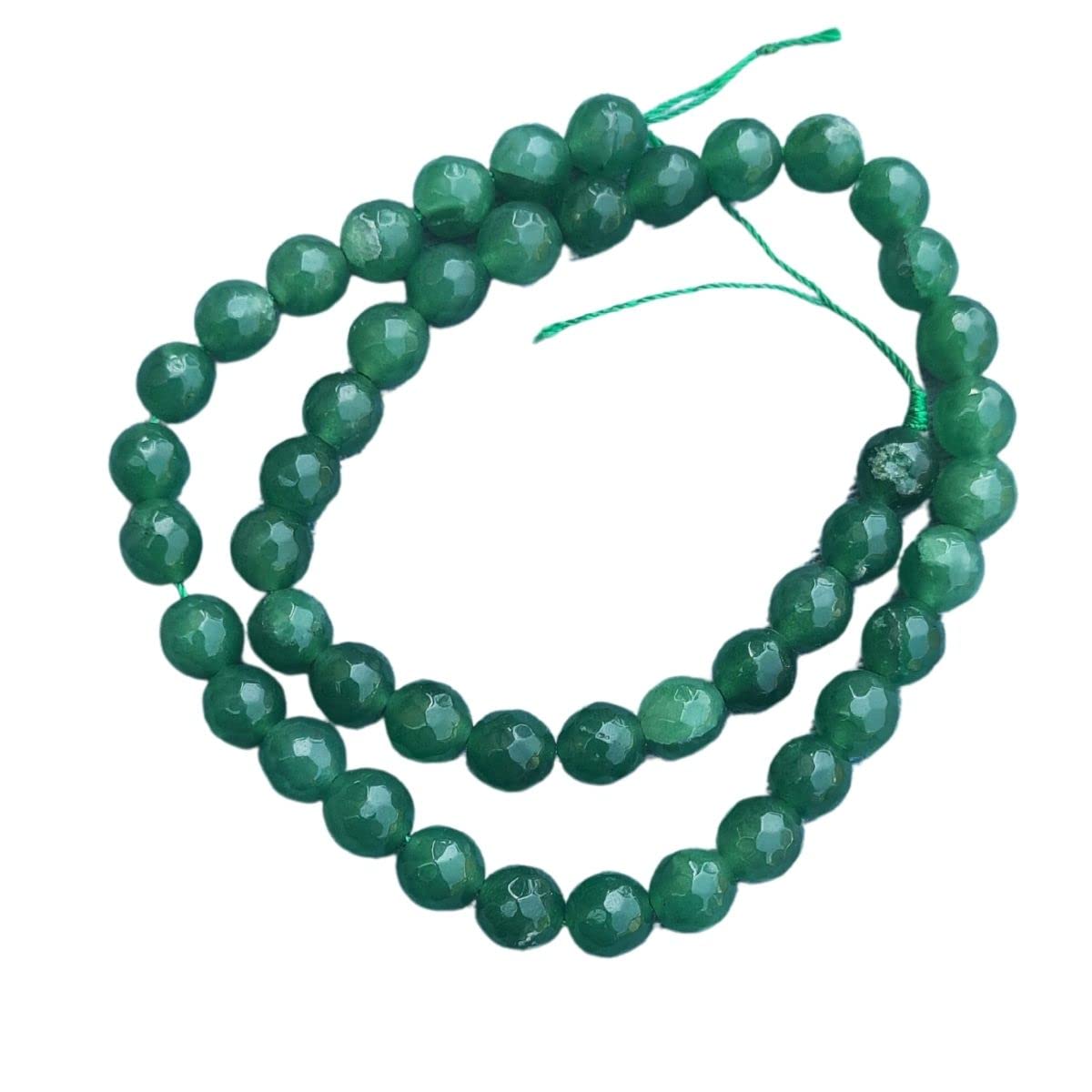 Maitri Export Green Aventurine Crystal - Stone/Beads/Gemstone 8mm Faceteed Round Loose Beads in String for Making Necklace/Jewelry/Bracelet/Mala (Green Aventurine)-image-6