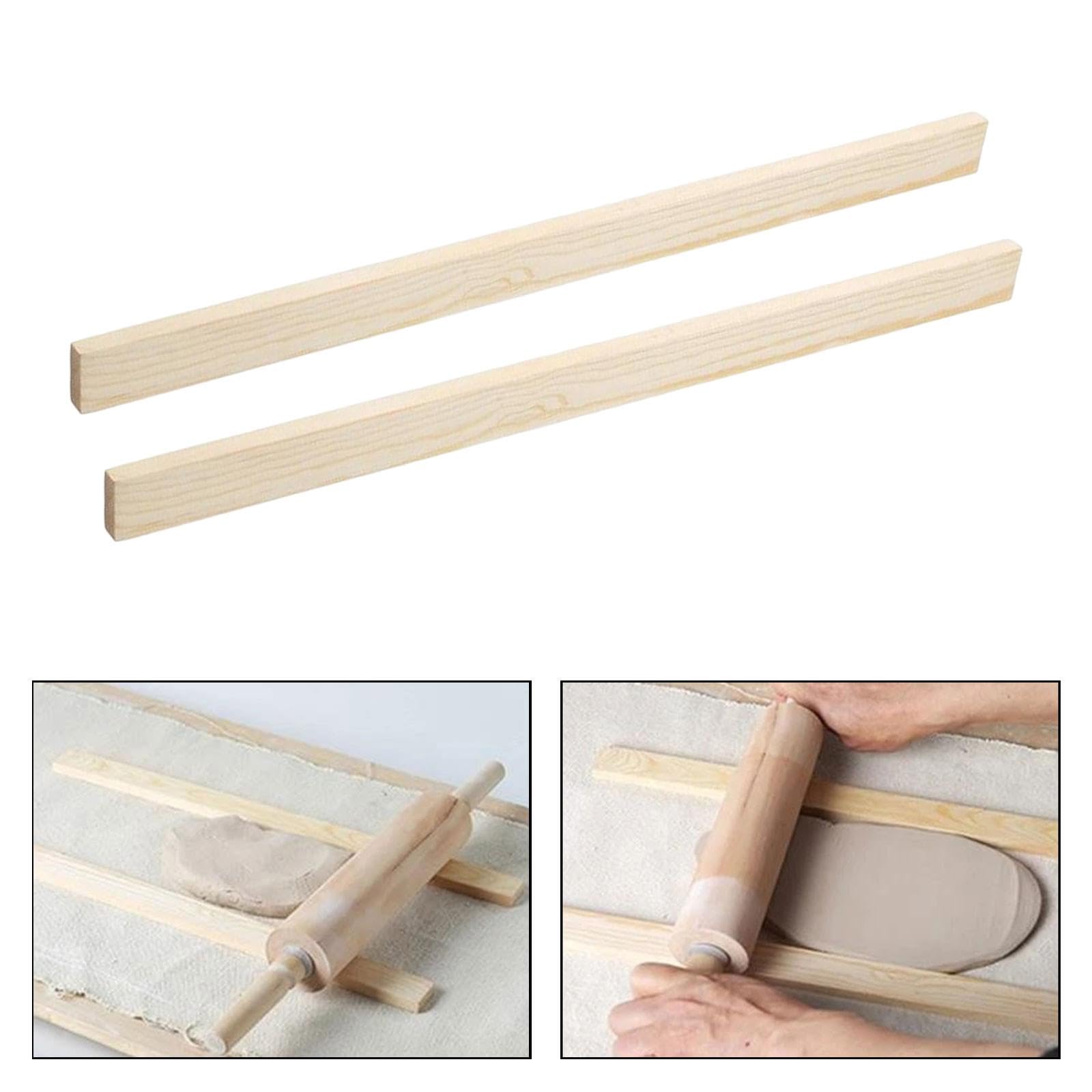 6X 2 Piezas Guías para Rodillo de Madera, Reguladores de Grosor de, Tiras, Aptas para Pasta, Pizza Y Preparación de Pasteles.