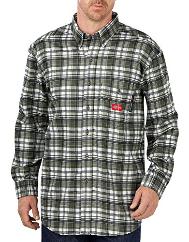 Dickies Men's Big Flame-Resistant Long Sleeve Plaid Shirt Big