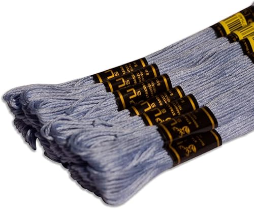 Paquete de 12 hilos de bordar de alta calidad, madejas 100% algodón egipcio de alta calidad, hilo de bordado de punto de cruz, algodón trenzado