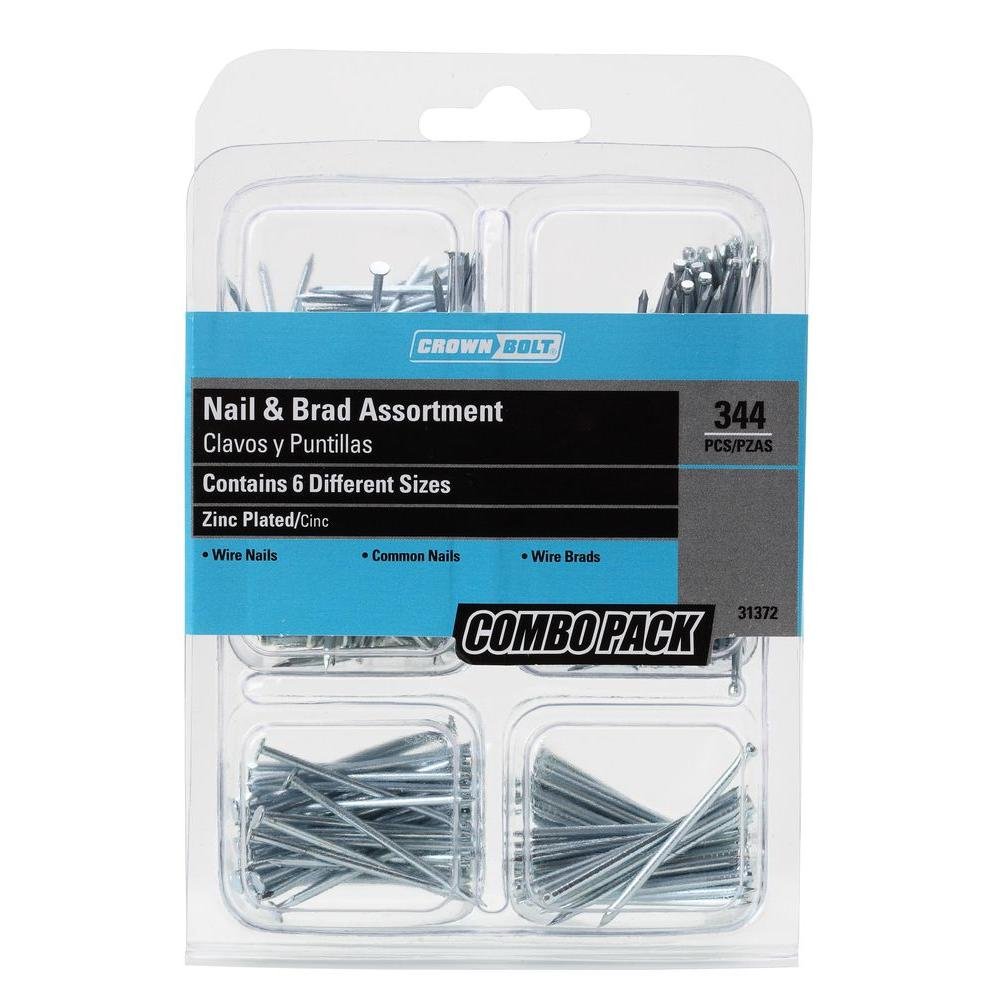 Everbilt Zinc-Plated Nail and Brads Combo Kit (344-Pack)