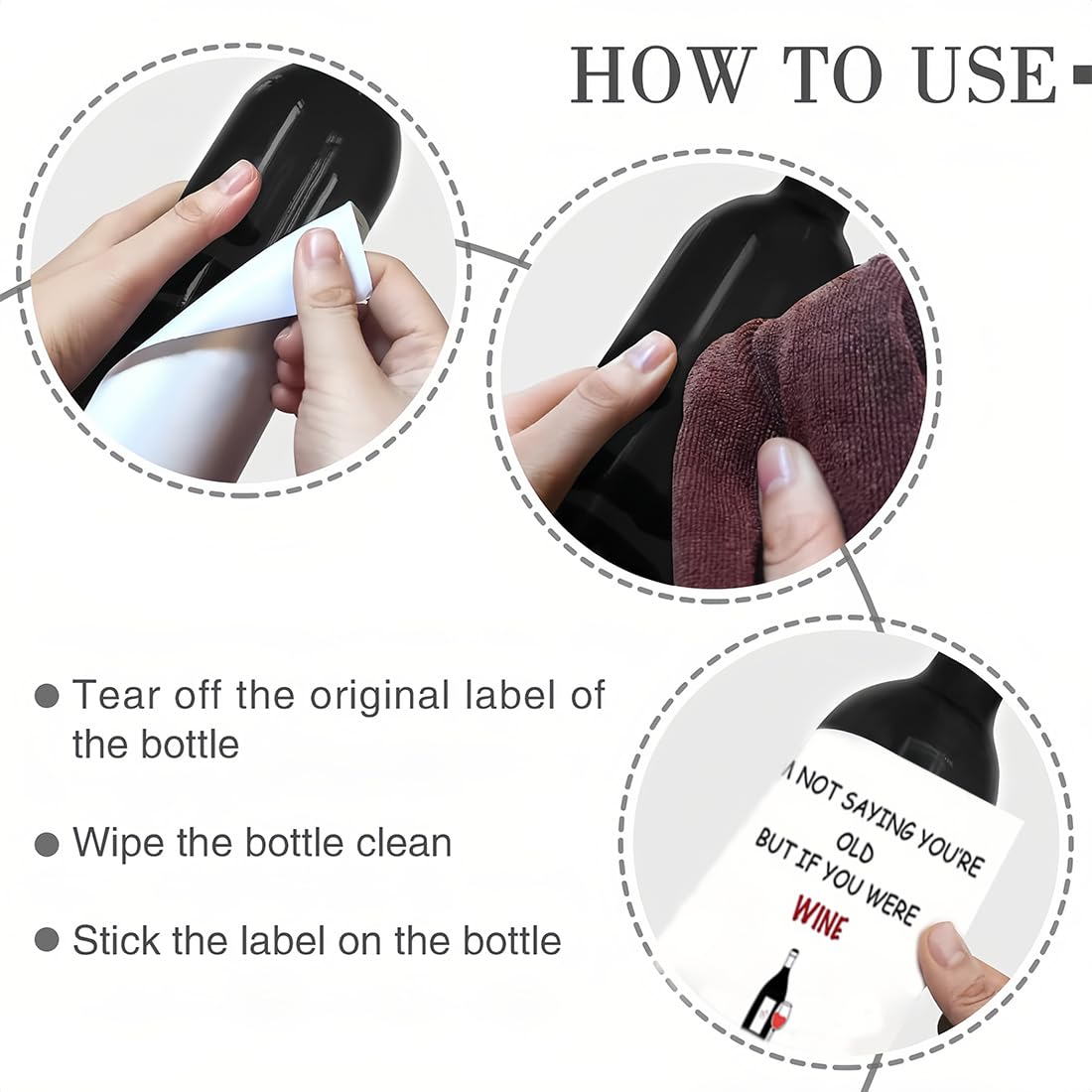 Etiquetas para Botella de Vino para Boda Cóctel Fiesta
