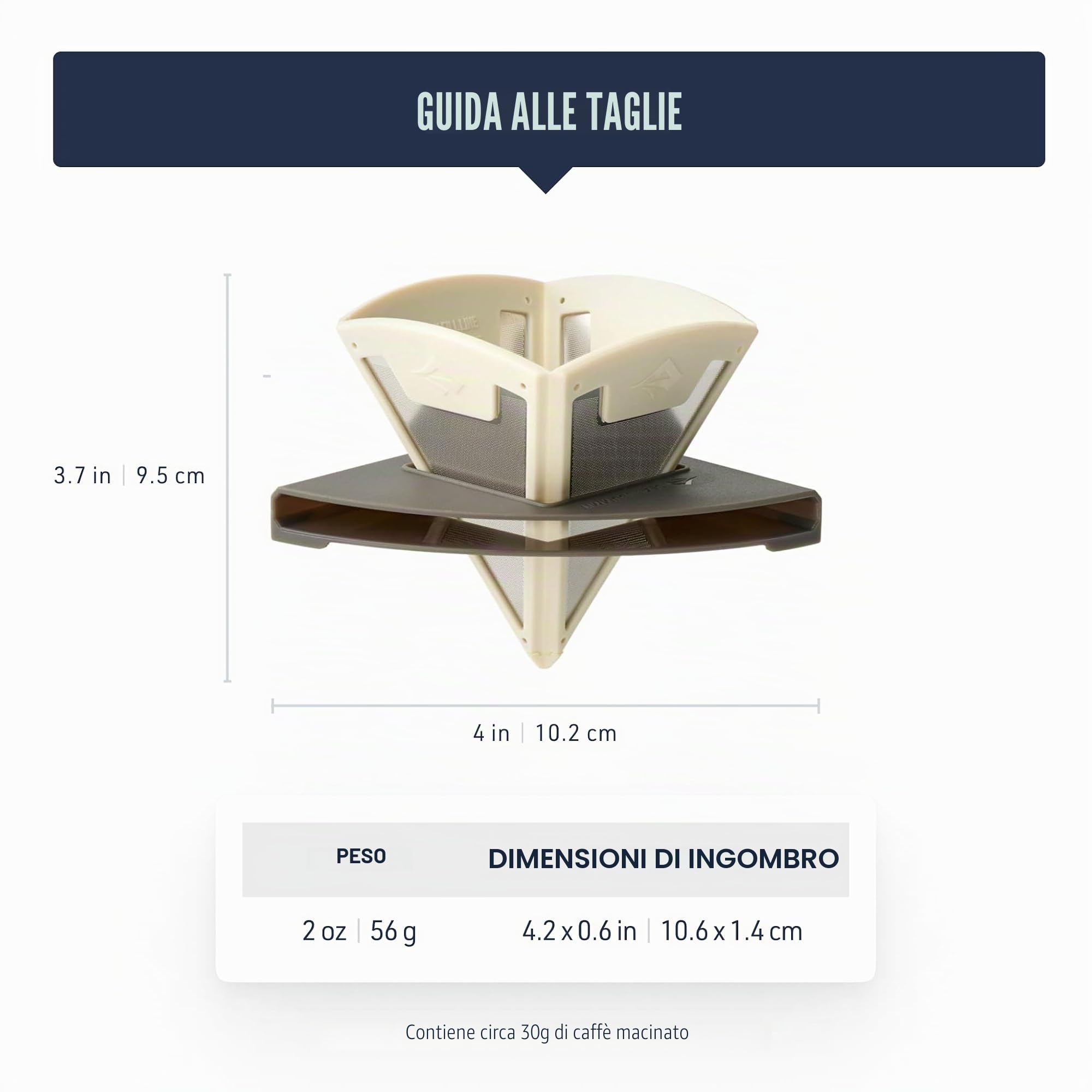 SEA TO SUMMIT - Frontier Pour Over - Filtro per caffè e tè pieghevole ultraleggero - 1 persona - Si adatta a quasi tutte le tazze e bottiglie - Senza BPA - Realizzato in silicone e acciaio