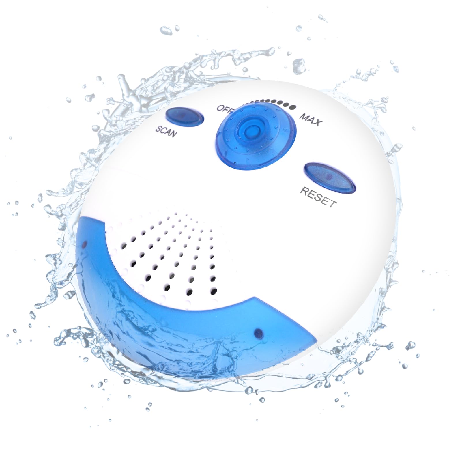 Generic Shower Radio with Hooks, IPX7 Waterproof Portable Bluetooth Speaker 360° HD Sound, FM Radio Wireless Shower Speakers for Party/Outdoor/Travel/Gifts/Bathroom, 100*100*40mm, White