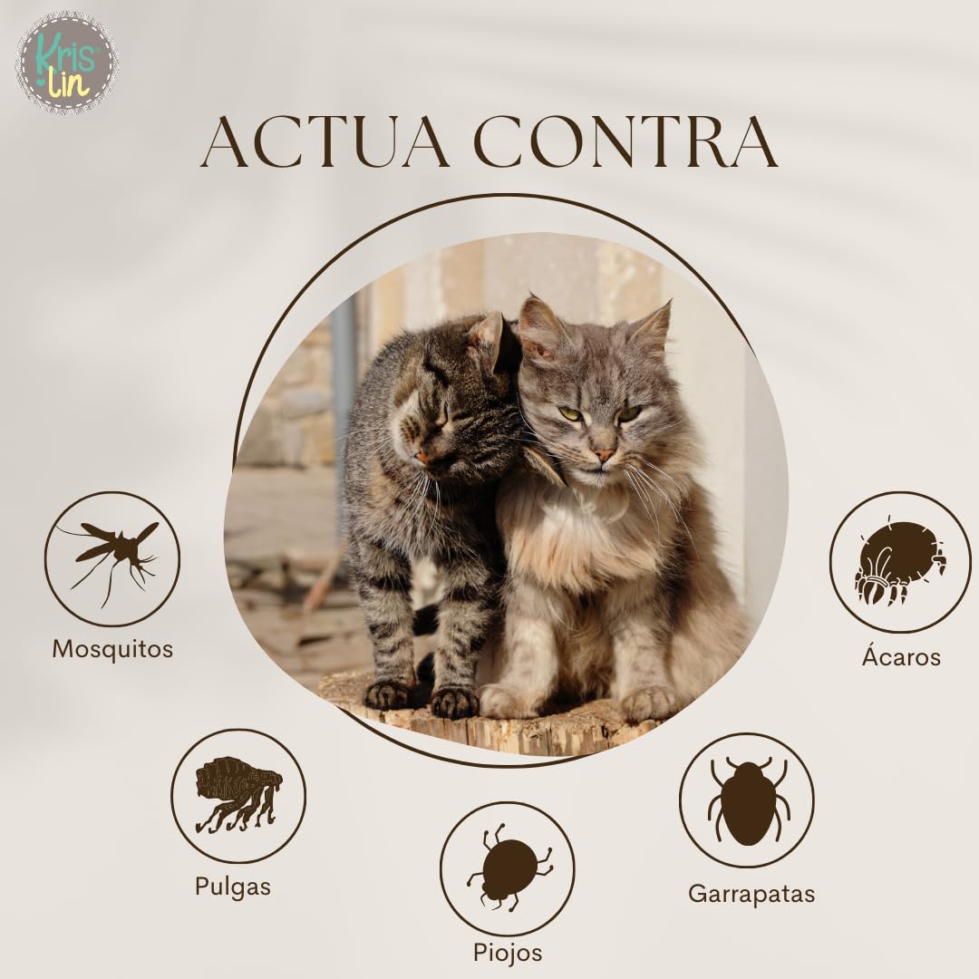 Pack de 24 Pipetas Repel para Gatos con Margosa, Geraniol Y Lavandino, contra pulgas, garrapatas e Insectos