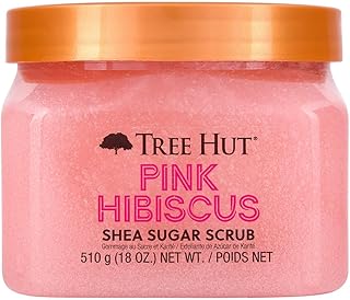 Tree Hut Pink Hibiscus Shea Sugar Scrub | Exfoliating Body Scrub Removes Dead, Dry Skin for a Soft and Hydrated Feel | Nourishing Essential Body Care | 18 Ounce Pink Hibiscus