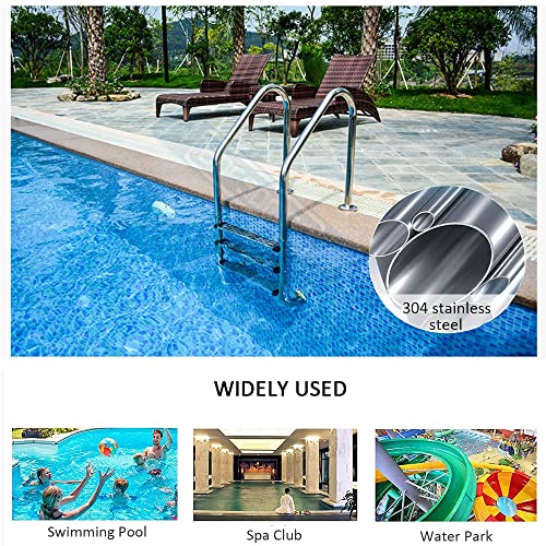 Escalera para piscina con 3 peldaños de acero inoxidable miniatura 2
