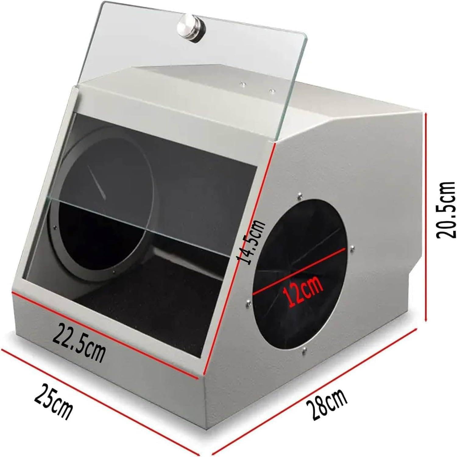 Scatola Aspirante per Polvere, Laboratorio Aspiratore di Polvere per Sabbiatrice, Scatola di Polvere per Laboratorio Odontotecnico,Protezione per Lappatura