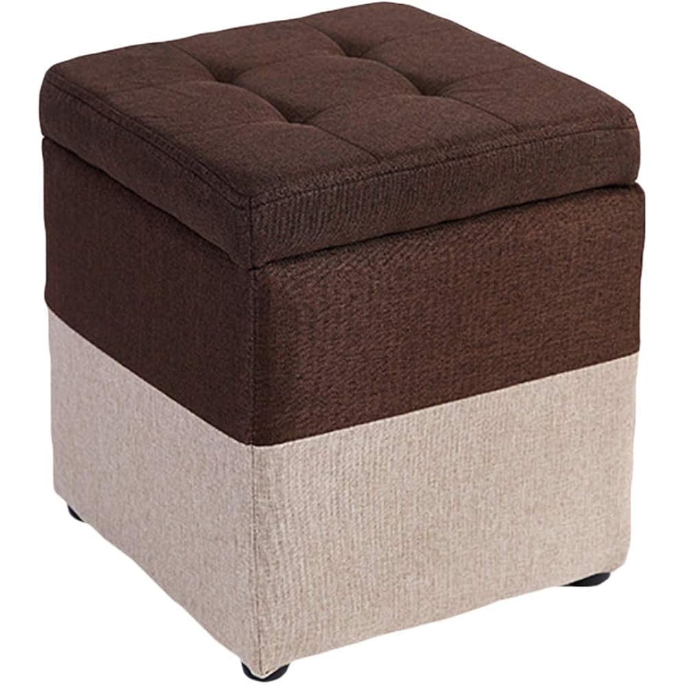 Amazon.de: Leinen gepolsterte Aufbewahrungsbank Fußstütze Hocker