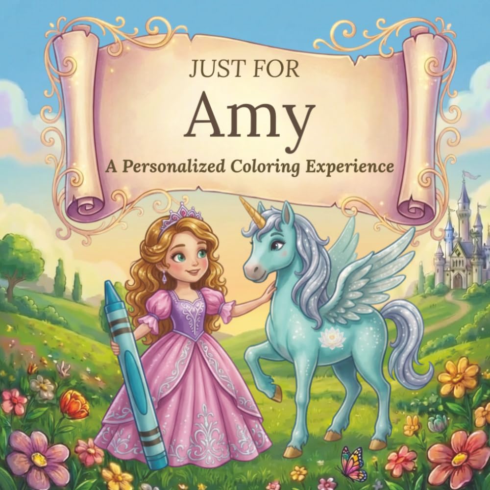 Just for Amy: A Personalized Coloring Experience: 50 total coloring pages | 28 coloring pages featuring Amy's name | 22 coloring pages themed for girls (Personalized Coloring Book Series)