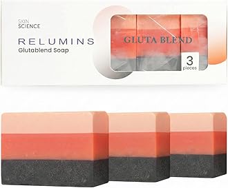 Relumins Premium 3-in-1 Glutablend Beauty Soap Bar – For Smoother, Clearer, Healthier-Looking Skin – Now with Rosehips – Gentle Face & Body Cleanser 120g x 3 Bars