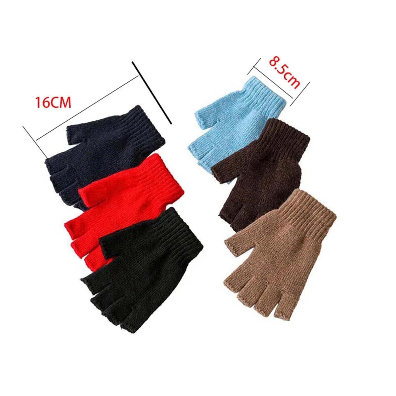 Guantes Térmicos Sin Dedos 1Pair Black Half Finger Fingerless Gloves For Women And Men Wool Knit Wrist Cotton Winter Warm Workout