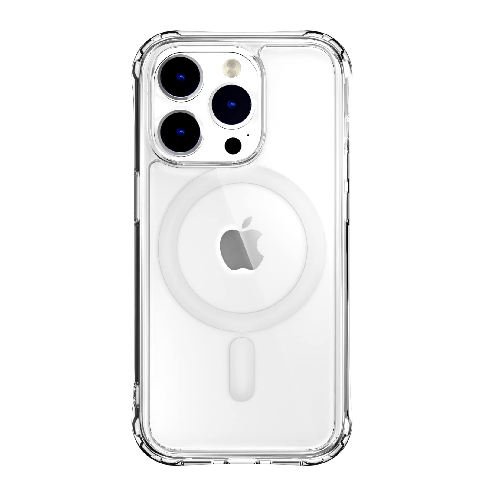 MAGEASYCrystal Clear iPhone 14 Pro Case 6.1" - [Compatible with MagSafe] [10ft Drop Tested] Protective Case Upgraded Corners with 12 AIR-Shield, TPU Bumper & Durable Hard Cover - Atoms M (3 Lens)