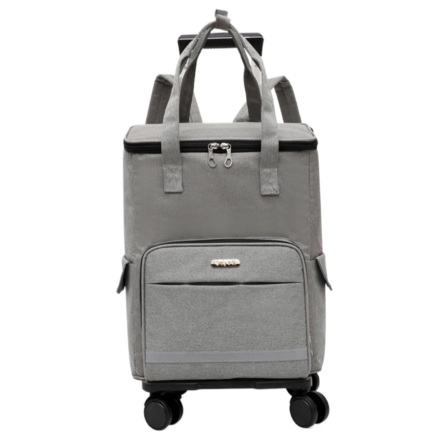 Borsa frigo con ruote e maniglia 14x8x18 pollici in tessuto Oxford 3 in 1 Borsa frigo portatile con ghiacciaia interna isolata con ruote per campeggio, picnic, escursionismo, spiaggia, rotolamento