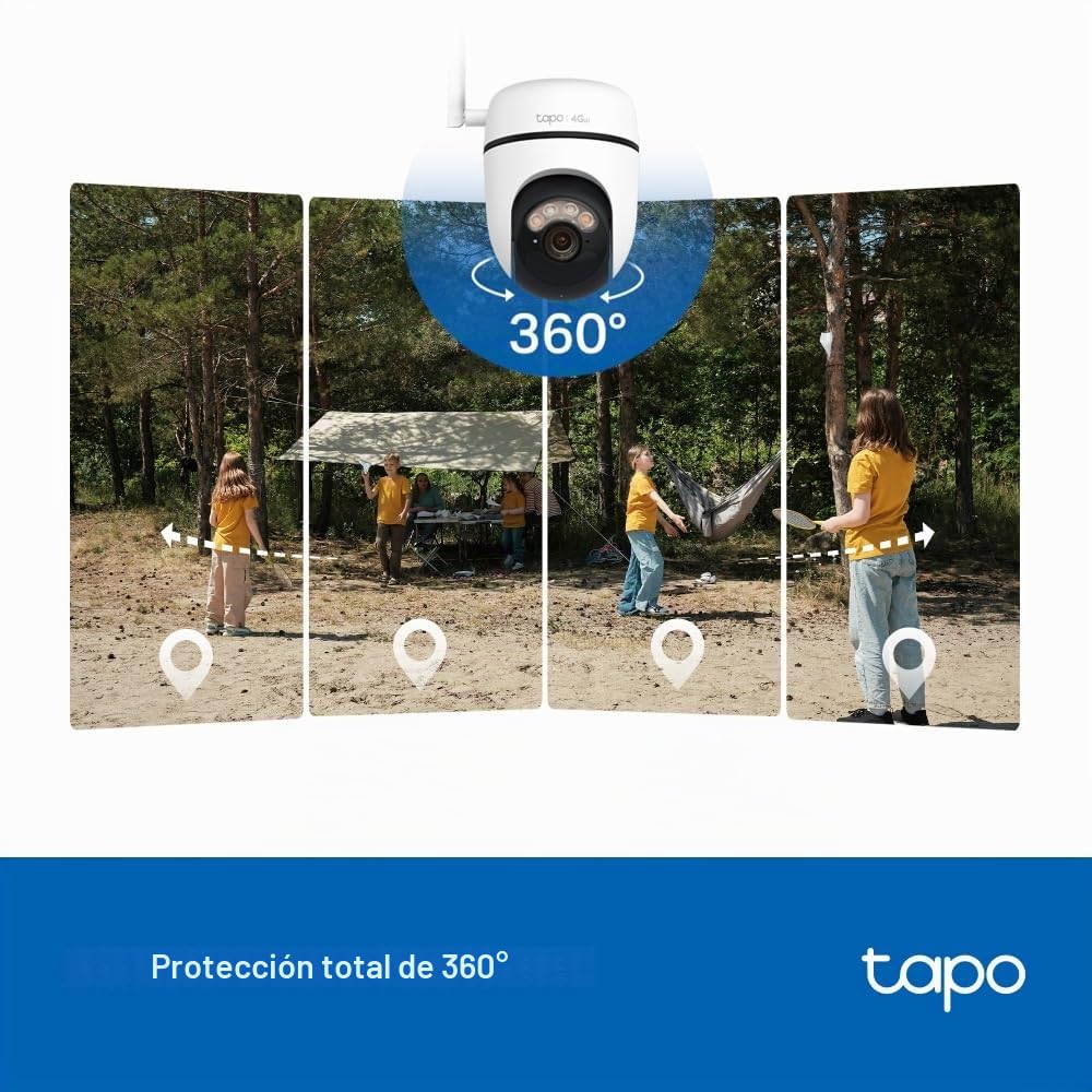 Tapo C615G KIT 2K 3MP Cámara de seguridad solar para exteriores inalámbrica, cámara de seguridad 4G con ranura SIM, cámara de visión nocturna a color al aire libre, detección de IA CCTV, IP65, sin hub