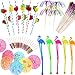 220 Pcs Décorations de Fête de Cocktail Agitateurs à Cocktail de Flamingo Pailles Bâtons de Parapluie en Papier Flamant Bâtons de Swizzle Bâtonnets Feux d'artifice pour Cocktail, Boissons, Fruits