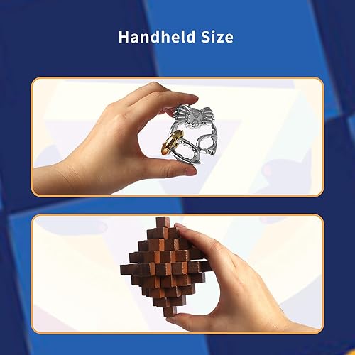 Miniatura 5 de ActPo 28 rompecabezas de madera y metal, regalo para niños y adultos, juguetes educativos, juguetes de oficina, desbloqueo 3D, entrelazado, varios