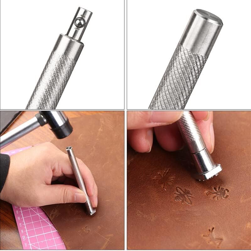 Fenrry Leather Stamping Kit Stamp Punch Set Alphabet Letter Number Stampers Tools DIY Leather Craft Carving Saddle Making Tools - (Color: Type 3)