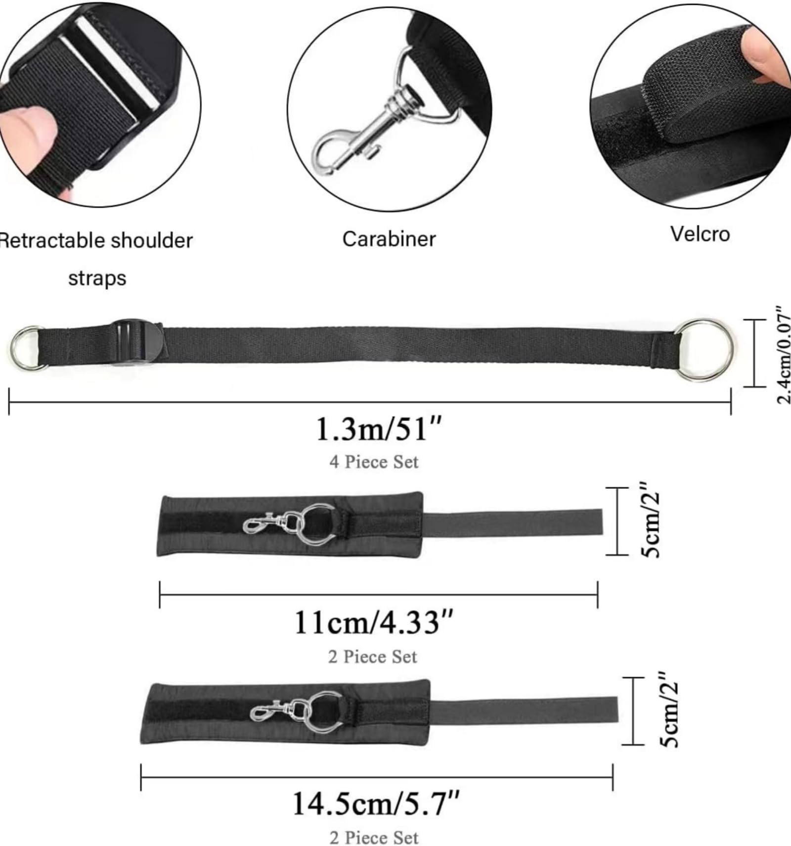 WOLWES Equipement de sport d'intérieur pour hommes et femmes B43 (4 pièces)