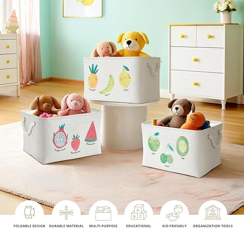 Miniatura 2 de DECOMOMO Cestas de almacenamiento de juguetes para estantes, contenedor de almacenamiento de lona de 25.5 L para ropa de bebé, juguetes para niños,