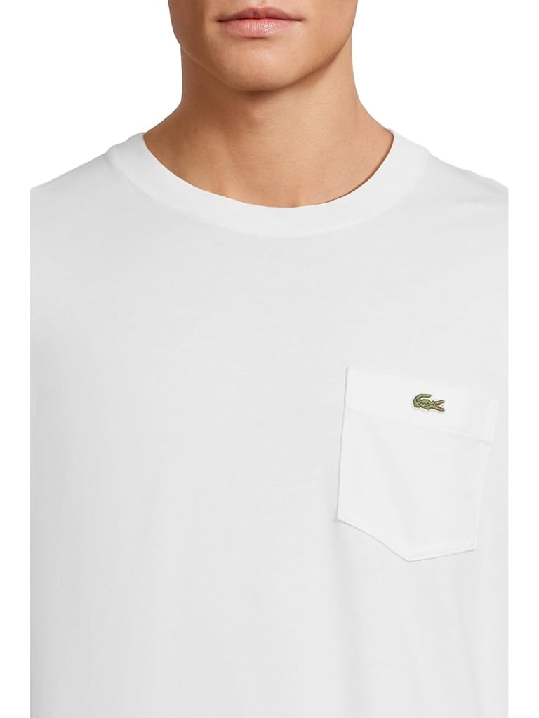White Lacoste Cotton T-shirt With Breast Pocket