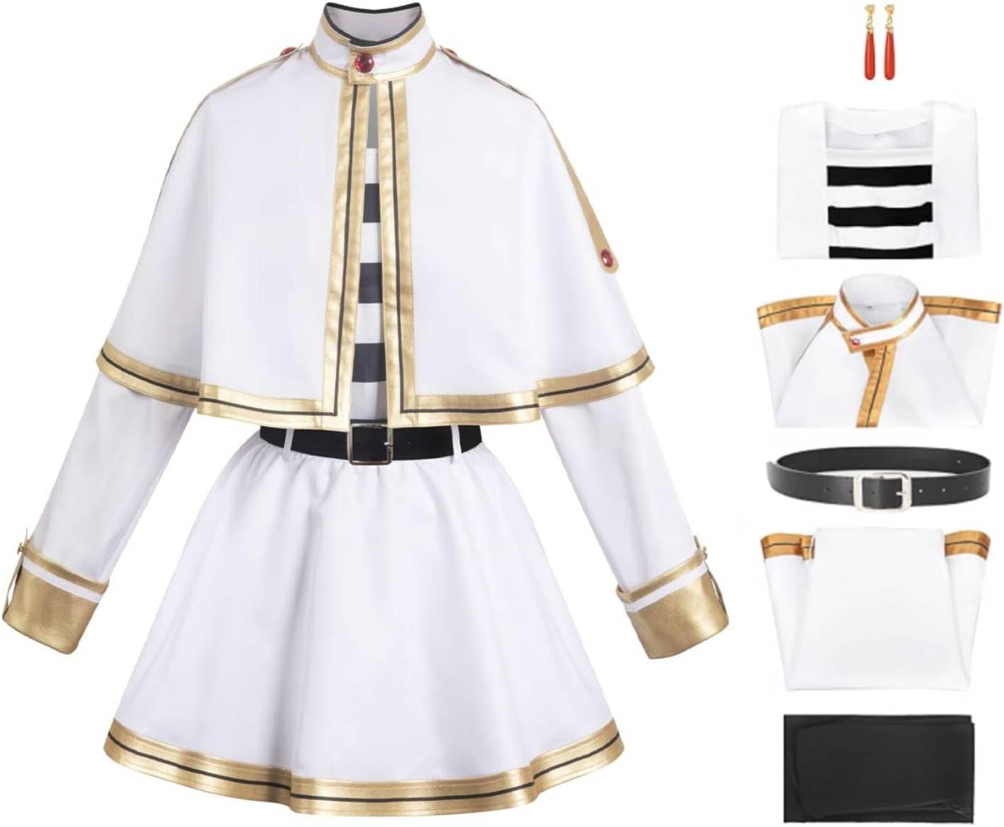 Anime Cosplay Elf Dress Costume Wizard Skirt Halloween