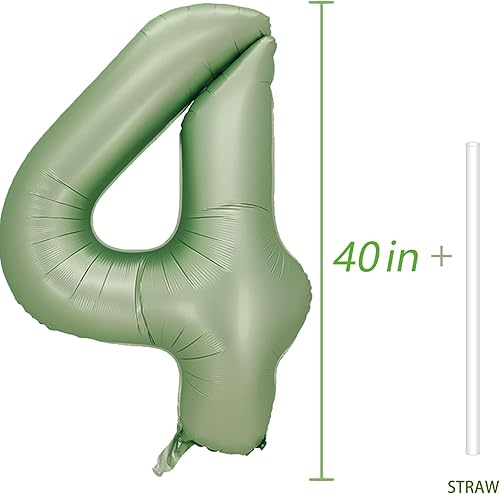 Miniatura 3 de Globo del número 4, globos de número grande de 40 pulgadas, decoración de fiesta de cumpleaños de 4 años, decoración de letrero de cumpleaños de 4