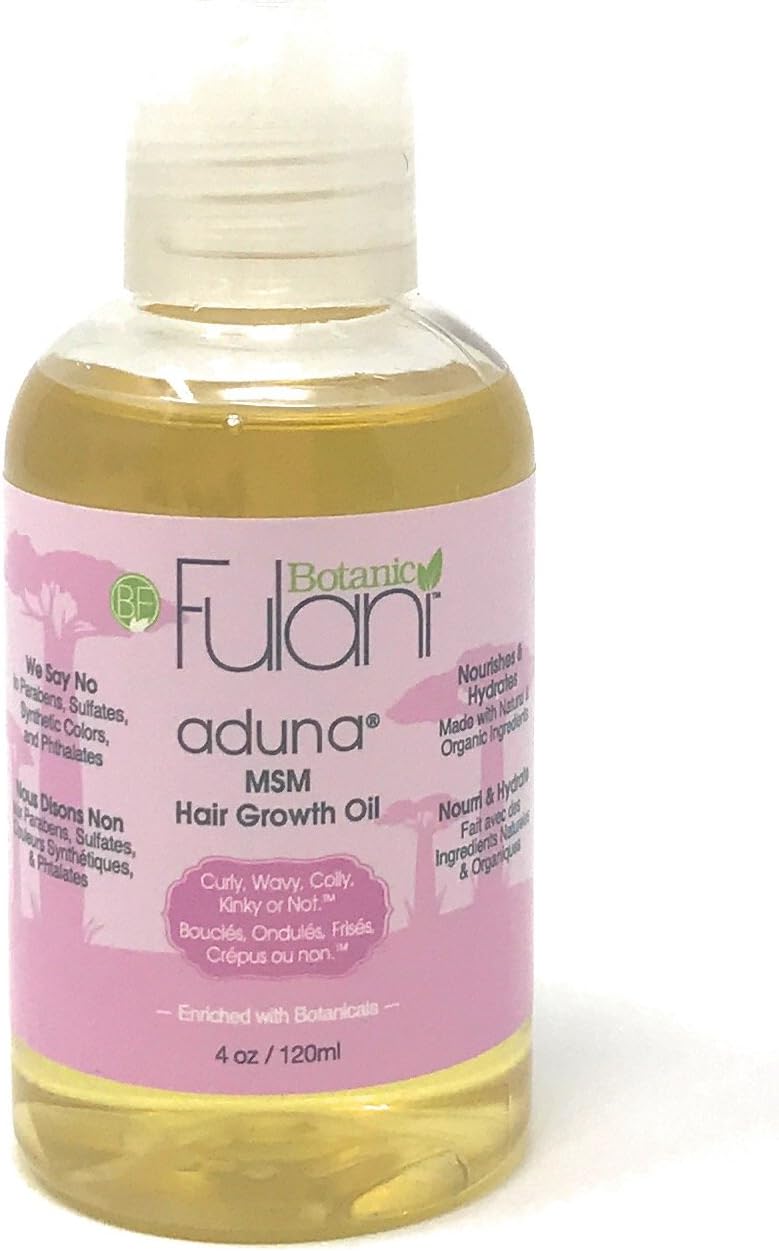 MSM Hair Growth Oil - aduna Collection. for Stronger, Thicker, Longer Hair, Hair Growth Treatment for Women Men