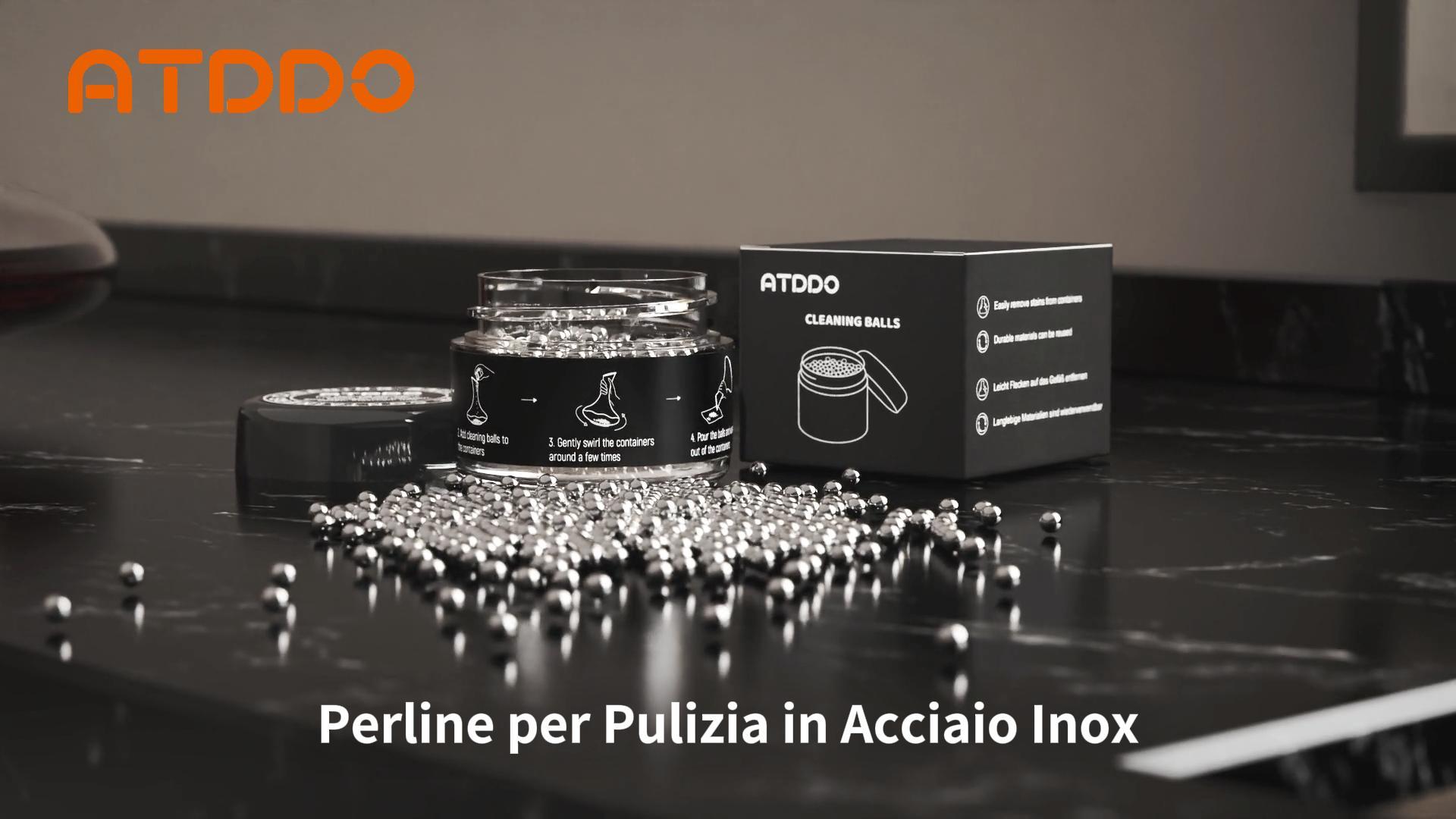 Perline di Pulizia per Decanter, 500 Palline di Pulizia Riutilizzabili da 3 Mm per Bottiglie di Vino 304 Palline di Pulizia per Bottiglie D'acqua in Acciaio Inox Perline di Pulizia per Bicchieri