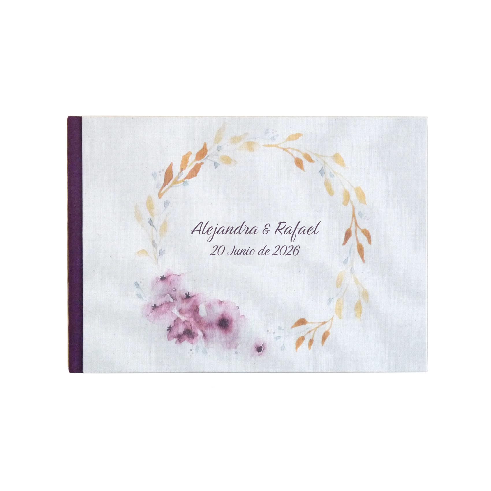 Sphinge Libro de firmas Personalizado para Bodas | Portada + 1ª Página Tapa Dura A5 o A4 | 40 Hojas 80 páginas Papel Blanco 120g | Libro de Invitados Testigos