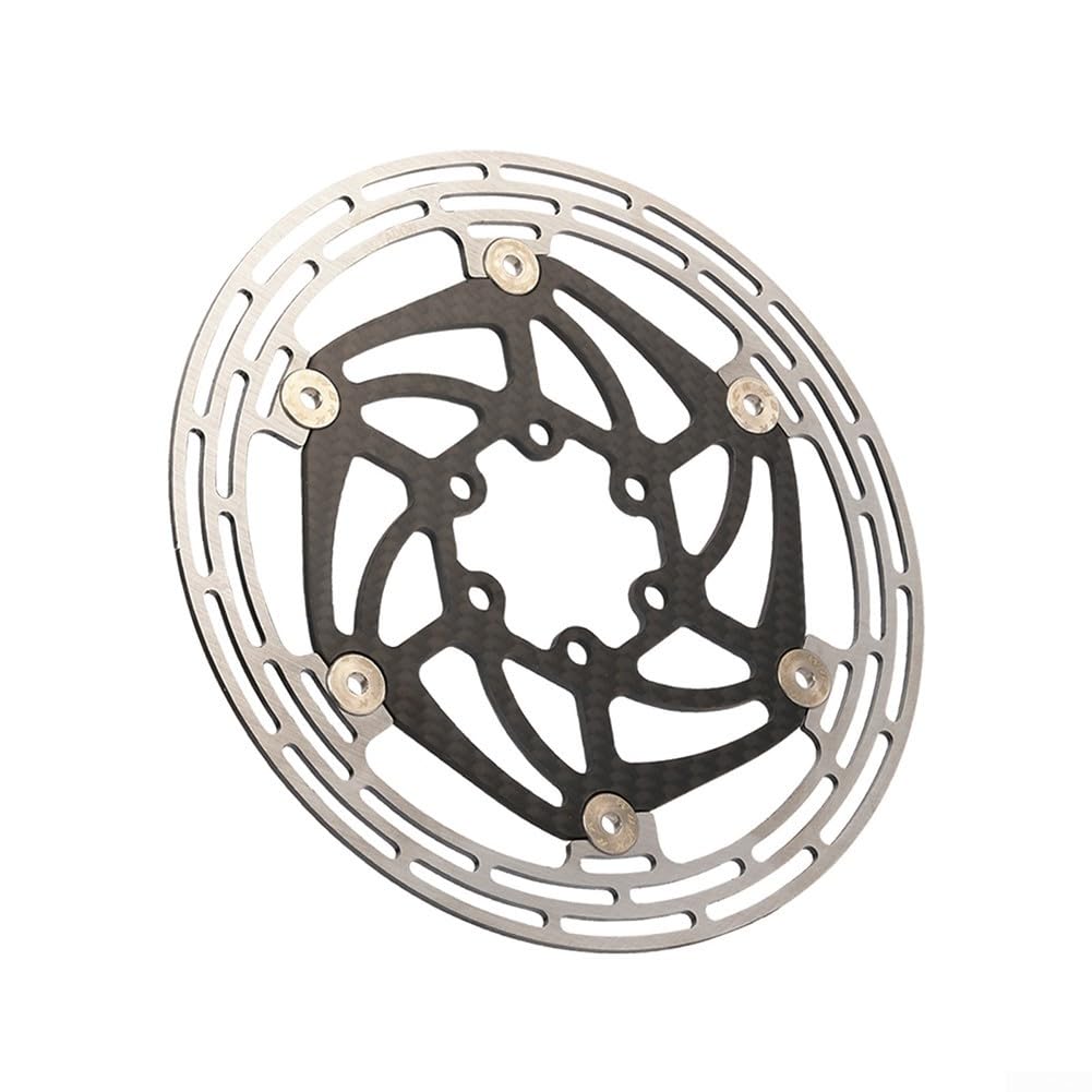 Freno de disco flotante ultraligero para bicicletas que combina soporte de fibra de carbono y disco de acero, adecuado para aplicaciones de bicicleta de montaña y carretera (140 mm (con tornillos))