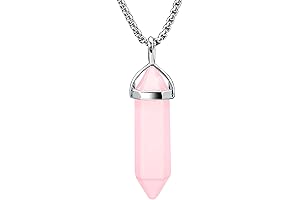 Rose Quartz Crystal Necklace: Serene Spiritual Energy Healer