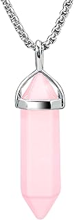 BEADNOVA Crystal Necklaces for Women Crystal Pendant Gemstone Necklace for Spiritual Energy Healing Hexagonal Pendant Divi...