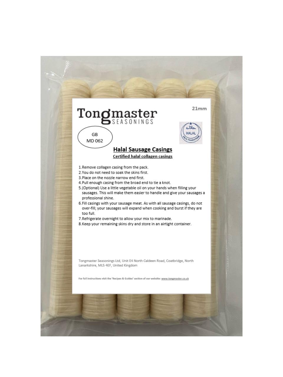 5 x 21mm Halal Collagen Sausage Casings