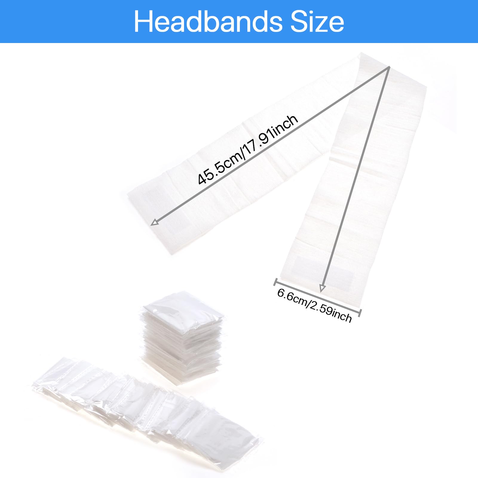 BERRYLION 50pcs Disposable Spa Facial Headbands, Stretch Non-Woven, Elastic Hair Wraps with Adjustable Magic Tape - Image 4