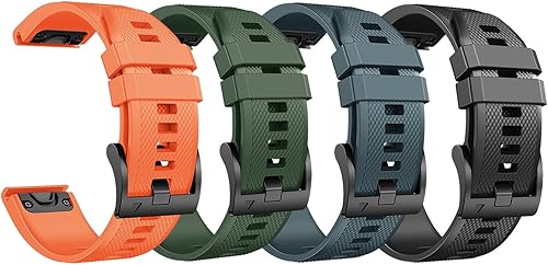 Miniatura 1 de ANCOOL Para Fenix 5Fenix 6Fenix 7 Band 0.866 in Banda de reloj de silicona para Fenix 5 PlusFenix 6 ProFenix 7 ProForerunner 935 (4 paquetes)